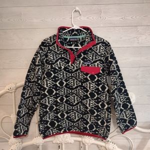 Patagonia Lightweight Synchilla Snap-T Womens Ikat Fish XS Fleece Jacket